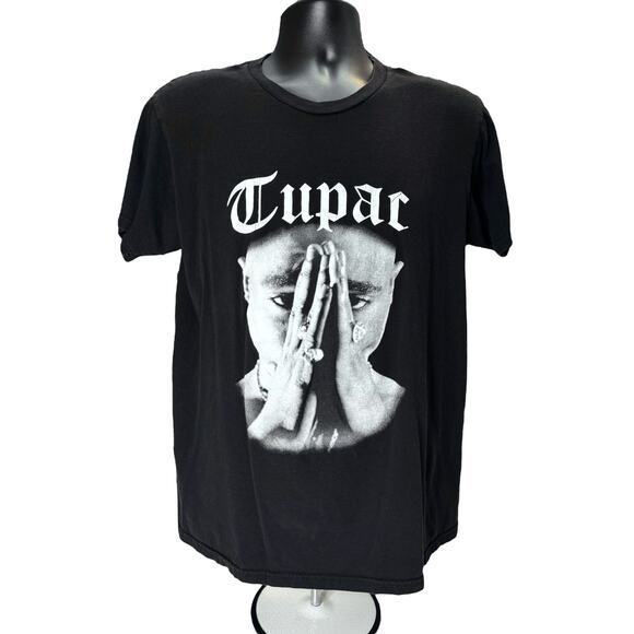 Vintage Tupac Shakur Cross Colours Rap Tee Black Hip Hop Graphic T-Shirt Medium - Picture 1 of 8